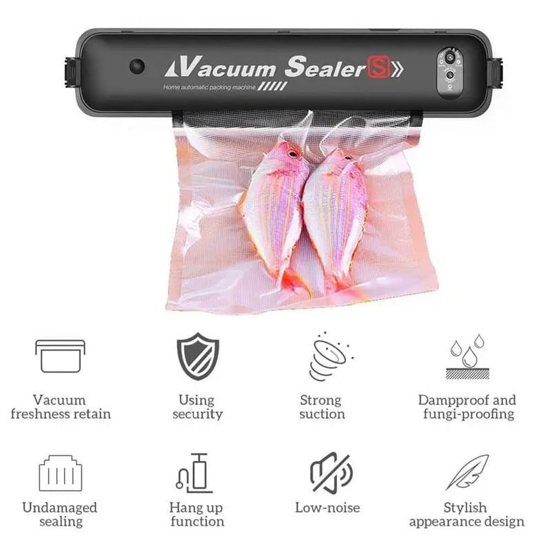 Electronice si Electrocasnice - Electrocasnice bucatarie - Mixere, tocatoare & roboti de bucatarie - Aparate de vidat - Aparat de vidare alimente, cu 10 pungi incluse - Infinity.ro