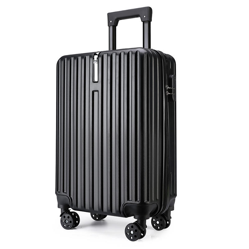 Sport si Outdoor - Articole de voiaj - Trolere - Troler voiaj, 4 roti duble 360 grade, ABS, inchidere cifru, Agatator, Negru, 42x27x68cm - Infinity.ro