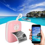 PC, gaming si accesorii - Imprimante, scanere & consumabile - Imprimante - Imprimante termice - Imprimanta termica portabila, 55x30 mm, 1000mAh, roz, Bluetooth, compatibil IOS/ Android - Infinity.ro