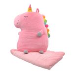 Casa si Gradina - Textile si covoare - Pături și cuverturi - Paturici copii - Perna cu patura interioara de plus Unicorn - Infinity.ro