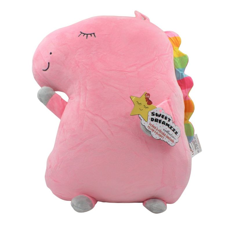 Casa si Gradina - Textile si covoare - Pături și cuverturi - Paturici copii - Perna cu patura interioara de plus Unicorn - Infinity.ro