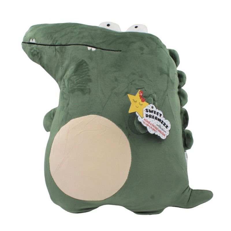 Casa si Gradina - Textile si covoare - Pături și cuverturi - Paturici copii - Perna cu patura interioara de plus Dinozaur - Infinity.ro