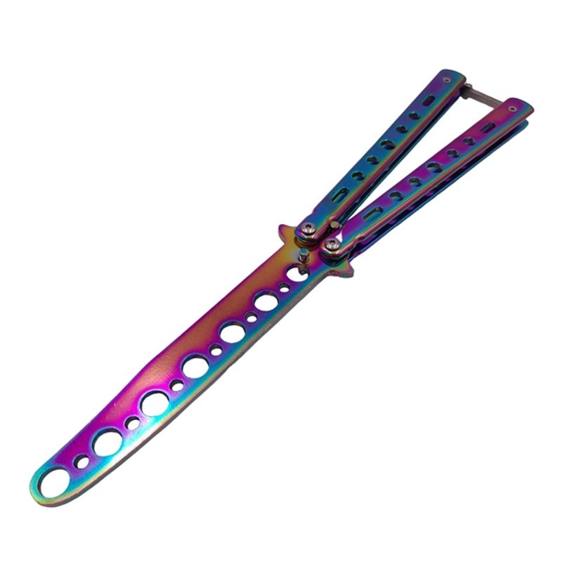 Sport si Outdoor - Camping - Cutite, bricege si accesorii - Cutite si bricege - Set doua briceaguri fluture de antrenament IdeallStore®, Black Distortion, otel inoxidabil - Infinity.ro