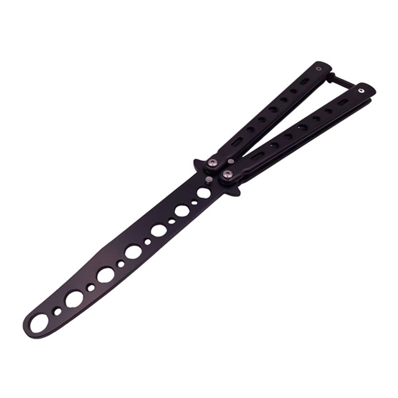 Sport si Outdoor - Camping - Cutite, bricege si accesorii - Cutite si bricege - Set doua briceaguri fluture de antrenament IdeallStore®, Black Distortion, otel inoxidabil - Infinity.ro