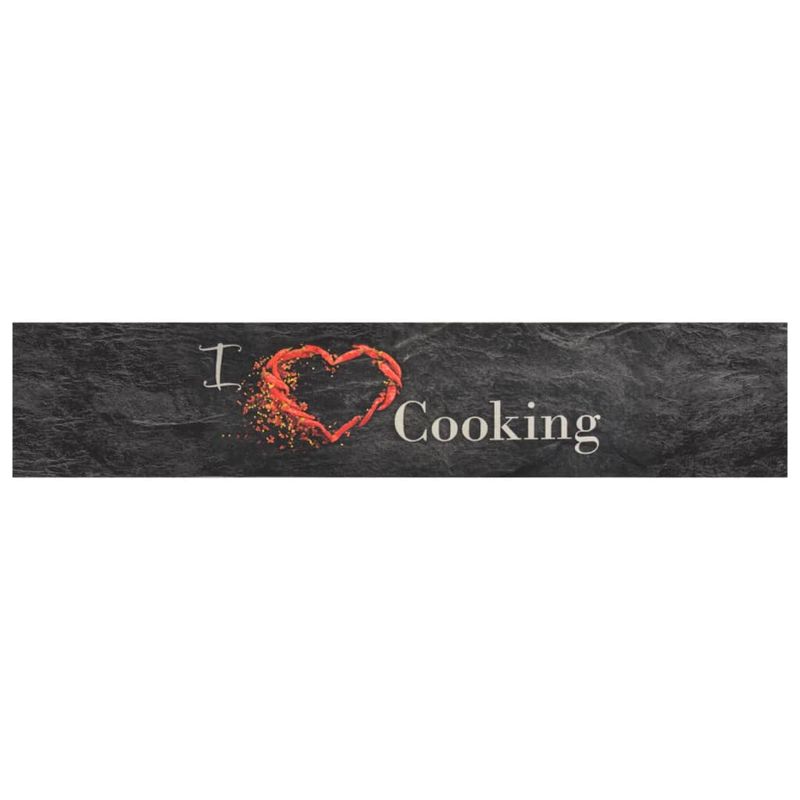 Casa si Gradina - Textile si covoare - Covoare - Covoare casa - Covor de bucatarie lavabil Cooking, negru, 60x300 cm, catifea - Infinity.ro