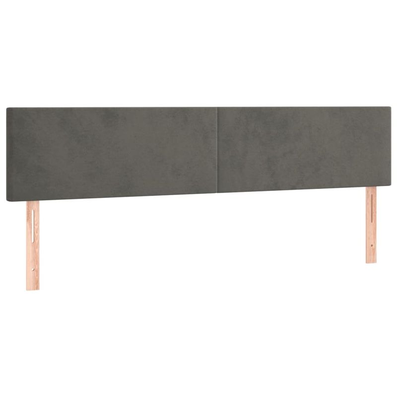 Casa si Gradina - Mobilier - Paturi si accesorii - Paturi - Pat cu arcuri, saltea si LED, gri inchis, 180x200 cm, catifea - Infinity.ro