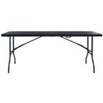 Casa si Gradina - Gradina si terasa - Mobilier exterior - Mese gradina - Masa gradina pliabila, negru, 180x75x72 cm, HDPE imitatie ratan - Infinity.ro