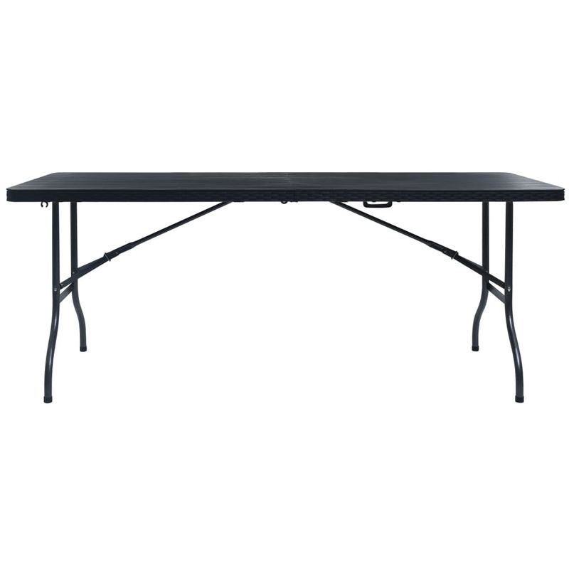 Casa si Gradina - Gradina si terasa - Mobilier exterior - Mese gradina - Masa gradina pliabila, negru, 180x75x72 cm, HDPE imitatie ratan - Infinity.ro