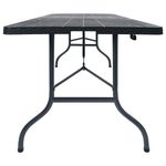 Casa si Gradina - Gradina si terasa - Mobilier exterior - Mese gradina - Masa gradina pliabila, negru, 180x75x72 cm, HDPE imitatie ratan - Infinity.ro