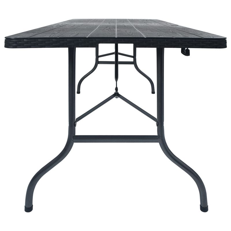 Casa si Gradina - Gradina si terasa - Mobilier exterior - Mese gradina - Masa gradina pliabila, negru, 180x75x72 cm, HDPE imitatie ratan - Infinity.ro
