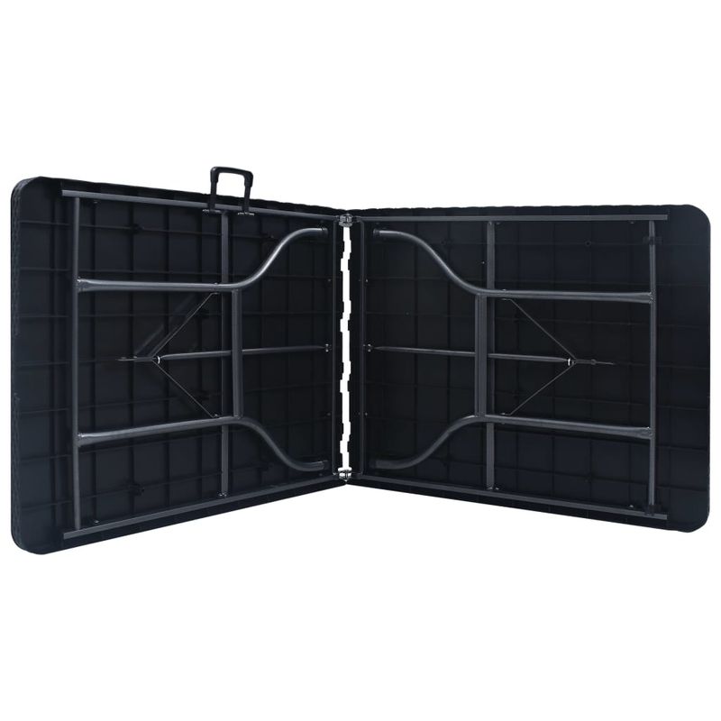 Casa si Gradina - Gradina si terasa - Mobilier exterior - Mese gradina - Masa gradina pliabila, negru, 180x75x72 cm, HDPE imitatie ratan - Infinity.ro