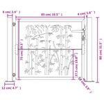 Casa si Gradina - Constructii - Usi interior, exterior si garaj - Usi garaj - Poarta pentru gradina, antracit, 105x80 cm, otel, model bambus - Infinity.ro