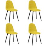 Casa si Gradina - Mobilier - Scaune si fotolii - Scaune - Scaune de bucatarie, 4 buc., galben mustar, catifea - Infinity.ro