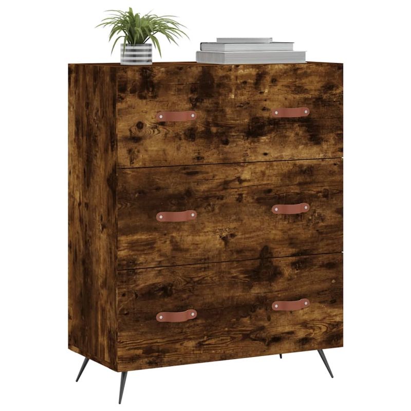 Casa si Gradina - Mobilier - Comode si corpuri - Comode - Comoda cu sertare, stejar afumat, 69,5x34x90 cm, lemn prelucrat - Infinity.ro