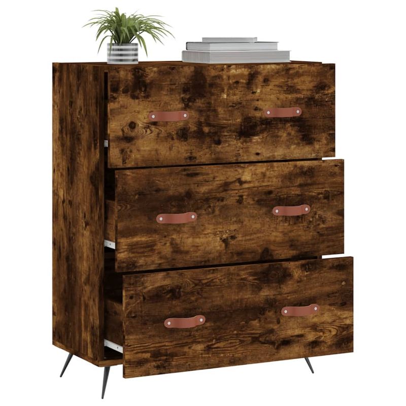 Casa si Gradina - Mobilier - Comode si corpuri - Comode - Comoda cu sertare, stejar afumat, 69,5x34x90 cm, lemn prelucrat - Infinity.ro