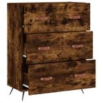 Casa si Gradina - Mobilier - Comode si corpuri - Comode - Comoda cu sertare, stejar afumat, 69,5x34x90 cm, lemn prelucrat - Infinity.ro