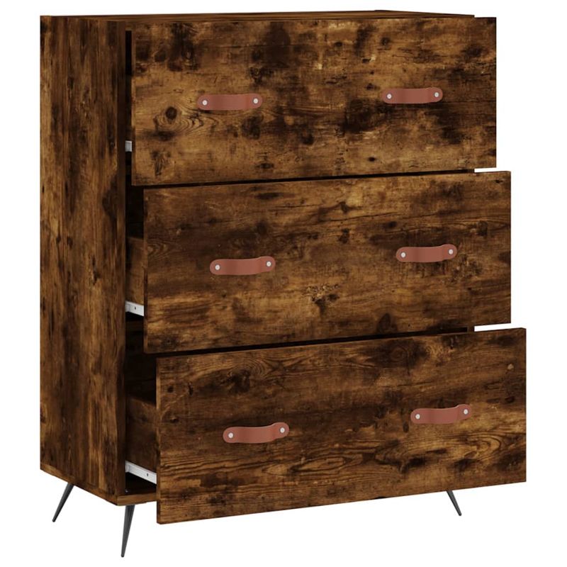 Casa si Gradina - Mobilier - Comode si corpuri - Comode - Comoda cu sertare, stejar afumat, 69,5x34x90 cm, lemn prelucrat - Infinity.ro