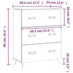Casa si Gradina - Mobilier - Comode si corpuri - Comode - Comoda cu sertare, stejar afumat, 69,5x34x90 cm, lemn prelucrat - Infinity.ro