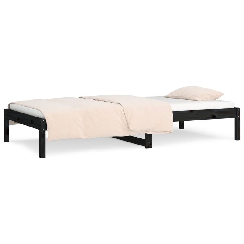Casa si Gradina - Mobilier - Paturi si accesorii - Paturi - Pat de zi, negru, 80x200 cm, lemn masiv de pin - Infinity.ro