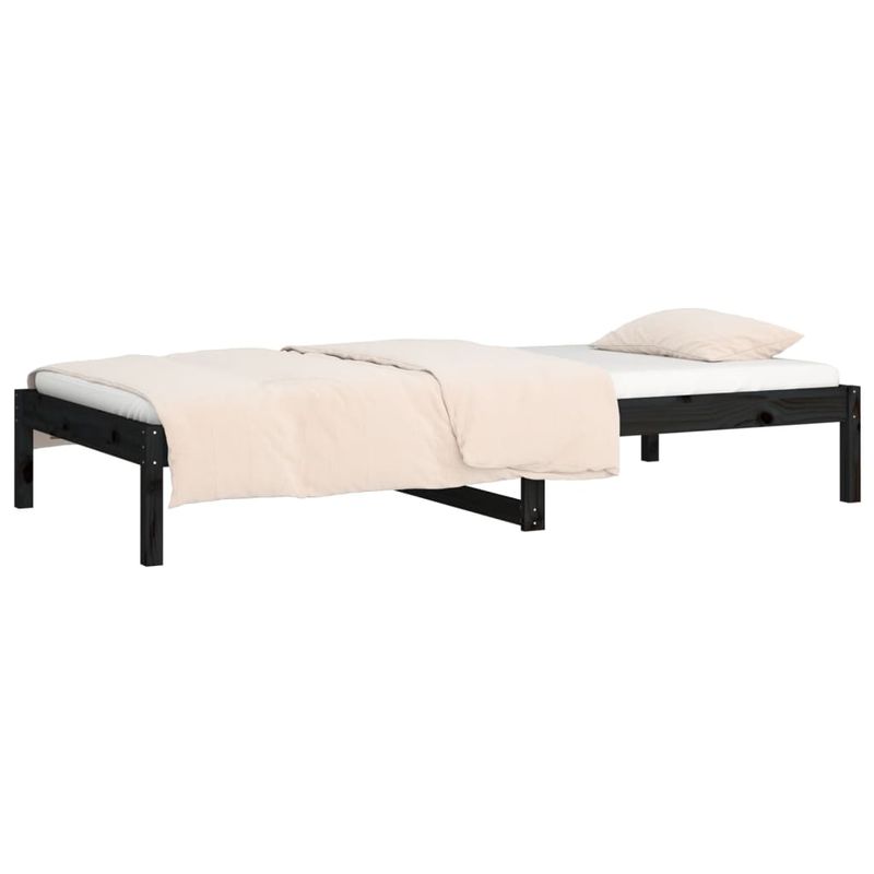 Casa si Gradina - Mobilier - Paturi si accesorii - Paturi - Pat de zi, negru, 80x200 cm, lemn masiv de pin - Infinity.ro