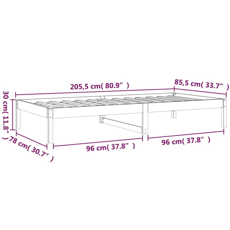 Casa si Gradina - Mobilier - Paturi si accesorii - Paturi - Pat de zi, negru, 80x200 cm, lemn masiv de pin - Infinity.ro