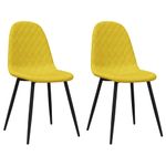 Casa si Gradina - Mobilier - Scaune si fotolii - Scaune - Scaune de bucatarie, 2 buc., galben mustar, catifea - Infinity.ro