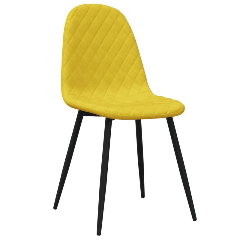 Casa si Gradina - Mobilier - Scaune si fotolii - Scaune - Scaune de bucatarie, 2 buc., galben mustar, catifea - Infinity.ro