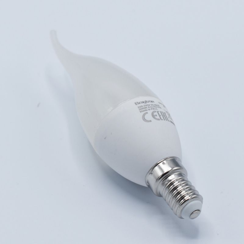Casa si Gradina - Corpuri si surse de iluminat - Becuri si tuburi neon - Becuri - Bec led flacara 5W (35W), E14, C37T, 410lm, lumina calda (3000K), opal, Braytron - Infinity.ro