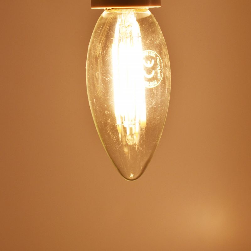 Casa si Gradina - Corpuri si surse de iluminat - Becuri si tuburi neon - Becuri - Bec led lumanare Vintage filament 4W (35W), E14, C35, 400lm, lumina calda (2700K), clar, Braytron - Infinity.ro