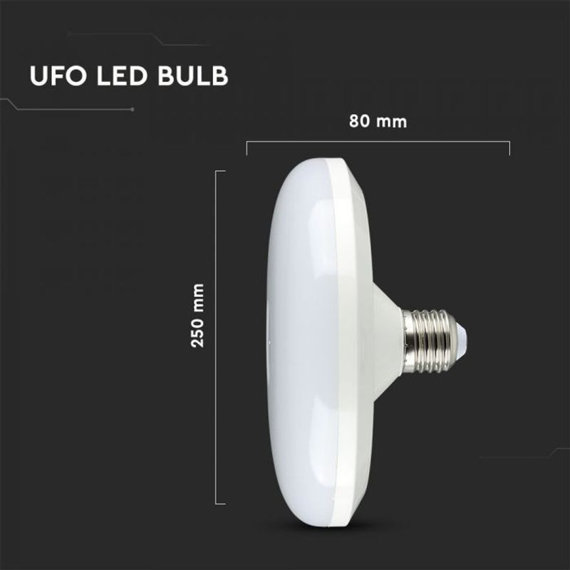 Casa si Gradina - Corpuri si surse de iluminat - Becuri si tuburi neon - Becuri - Bec UFO LED, Cip Samsung, E27, 36W(170W), 2900lm, lumina rece 6400K, alb, V-TAC - Infinity.ro