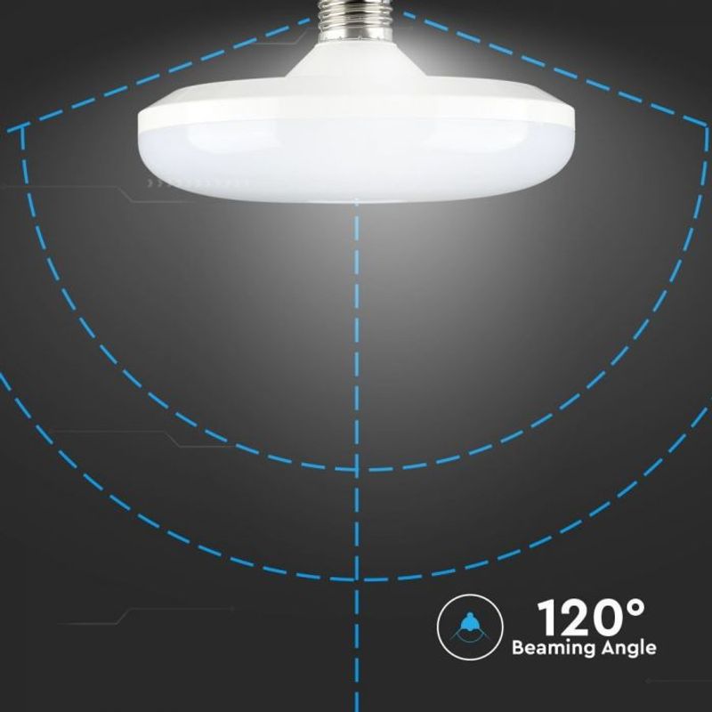 Casa si Gradina - Corpuri si surse de iluminat - Becuri si tuburi neon - Becuri - Bec UFO LED, Cip Samsung, E27, 36W(170W), 2900lm, lumina rece 6400K, alb, V-TAC - Infinity.ro
