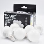 Casa si Gradina - Corpuri si surse de iluminat - Becuri si tuburi neon - Becuri - Set 6 becuri LED sferice 4.5W (40W), E14, P45, 470 lm, lumina neutra (4000K), opal, V-TAC - Infinity.ro