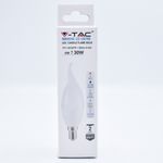 Casa si Gradina - Corpuri si surse de iluminat - Becuri si tuburi neon - Becuri - Bec LED flacara 4W (30W), E14, C37T, 320 lm, lumina calda (2700K), opal, V-TAC - Infinity.ro