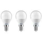 Casa si Gradina - Corpuri si surse de iluminat - Becuri si tuburi neon - Becuri - Set 3 becuri led E14, sferice 8W (54W), lumina alba naturala, 4000K, 700 lm, GTV - Infinity.ro