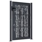 Casa si Gradina - Constructii - Usi interior, exterior si garaj - Usi garaj - Poarta pentru gradina, antracit, 105x155 cm, otel, model bambus - Infinity.ro