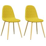 Casa si Gradina - Mobilier - Scaune si fotolii - Scaune - Scaune de bucatarie, 2 buc., galben mustar, catifea - Infinity.ro