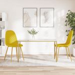 Casa si Gradina - Mobilier - Scaune si fotolii - Scaune - Scaune de bucatarie, 2 buc., galben mustar, catifea - Infinity.ro