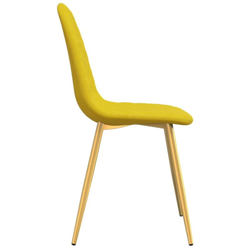 Casa si Gradina - Mobilier - Scaune si fotolii - Scaune - Scaune de bucatarie, 2 buc., galben mustar, catifea - Infinity.ro