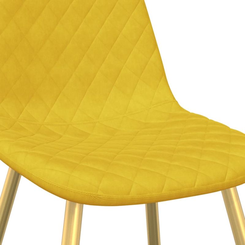 Casa si Gradina - Mobilier - Scaune si fotolii - Scaune - Scaune de bucatarie, 2 buc., galben mustar, catifea - Infinity.ro