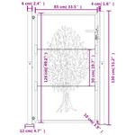 Casa si Gradina - Constructii - Usi interior, exterior si garaj - Usi garaj - Poarta pentru gradina, 105x130 cm, otel corten, model copac - Infinity.ro