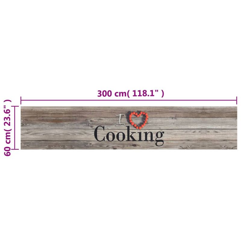 Casa si Gradina - Textile si covoare - Covoare - Covoare casa - Covor de bucatarie lavabil Cooking, gri, 60x300 cm, catifea - Infinity.ro