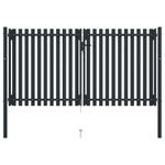 Casa si Gradina - Constructii - Usi interior, exterior si garaj - Usi garaj - Poarta de gard dubla, antracit, 306 x 220 cm, otel - Infinity.ro