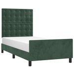 Casa si Gradina - Mobilier - Paturi si accesorii - Paturi - Cadru de pat cu tablie, verde inchis, 100x200 cm, catifea - Infinity.ro