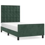 Casa si Gradina - Mobilier - Paturi si accesorii - Paturi - Cadru de pat cu tablie, verde inchis, 100x200 cm, catifea - Infinity.ro