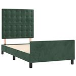Casa si Gradina - Mobilier - Paturi si accesorii - Paturi - Cadru de pat cu tablie, verde inchis, 100x200 cm, catifea - Infinity.ro