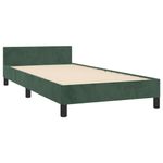 Casa si Gradina - Mobilier - Paturi si accesorii - Paturi - Cadru de pat cu tablie, verde inchis, 100x200 cm, catifea - Infinity.ro