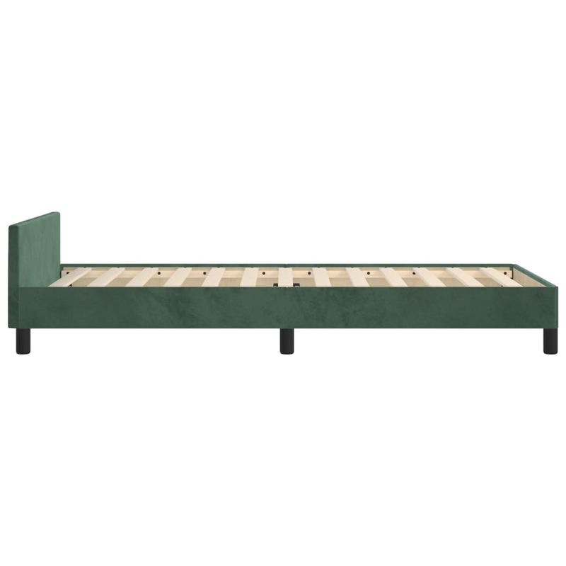Casa si Gradina - Mobilier - Paturi si accesorii - Paturi - Cadru de pat cu tablie, verde inchis, 100x200 cm, catifea - Infinity.ro