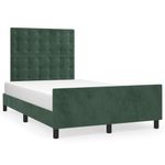 Casa si Gradina - Mobilier - Paturi si accesorii - Paturi - Cadru de pat cu tablie, verde inchis, 120x200 cm, catifea - Infinity.ro
