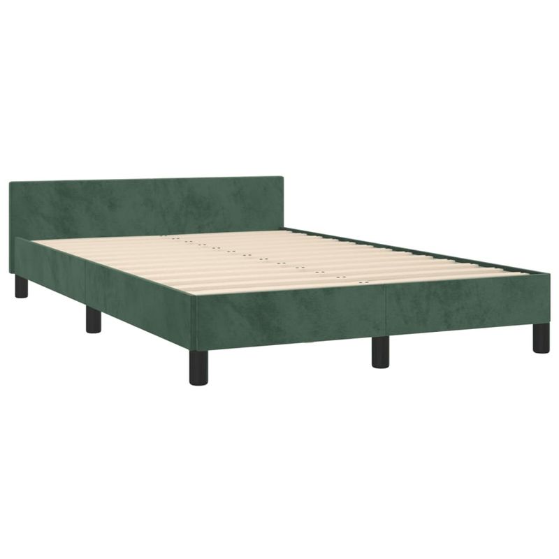 Casa si Gradina - Mobilier - Paturi si accesorii - Paturi - Cadru de pat cu tablie, verde inchis, 120x200 cm, catifea - Infinity.ro