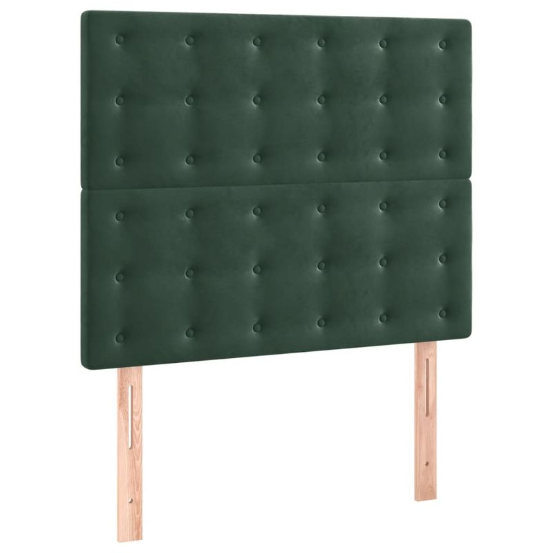 Casa si Gradina - Mobilier - Paturi si accesorii - Paturi - Cadru de pat cu tablie, verde inchis, 120x200 cm, catifea - Infinity.ro